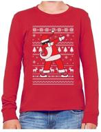 🎅 adorable dabbing santa ugly christmas sweaters kids sweatshirt - long sleeve shirt logo