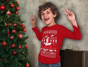 img 2 attached to 🎅 Adorable Dabbing Santa Ugly Christmas Sweaters Kids Sweatshirt - Long Sleeve Shirt