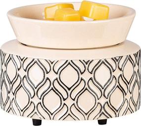 img 4 attached to 🕯️ NALATI SUNPIN Ceramic Relief 2 in 1 Candle Warmer: Efficient Electric Wax Warmer for Scented Wax and Home Fragrance Diffusion in Beige