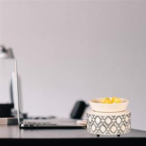 img 1 attached to 🕯️ NALATI SUNPIN Ceramic Relief 2 in 1 Candle Warmer: Efficient Electric Wax Warmer for Scented Wax and Home Fragrance Diffusion in Beige