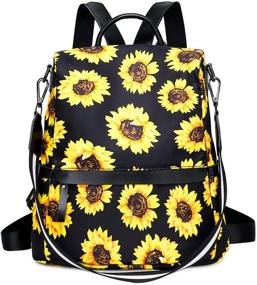 img 4 attached to 🎒 Water-Resistant Lightweight Womens Backpack Purse with Anti-Theft Features – Sunflower Design, Perfect Gift for Ladies