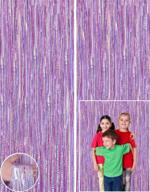🎉 purple foil fringe curtain backdrop (2 pack) - 9.8 x 3.3 ft photo booth backdrop curtain for parties - tinsel curtain fringe backdrop party decorations for birthday, wedding, or bachelorette party logo