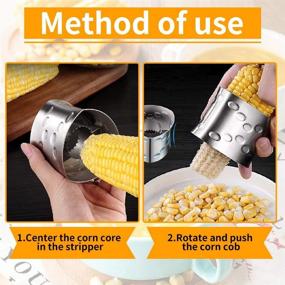 img 2 attached to 🌽 Corn Cob Stripper Tool - Premium Stainless Steel Cutter for Effortless Corn Peeling in Home & Kitchen