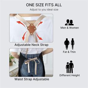 img 2 attached to Water-Resistant Adjustable Cross Back Aprons with Pockets for Men and Women