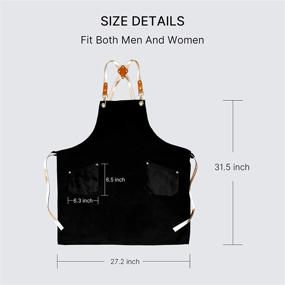 img 3 attached to Water-Resistant Adjustable Cross Back Aprons with Pockets for Men and Women