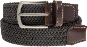 img 1 attached to Braided Silver Leather Elastic Stretch Men's Accessories