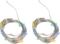 🌟 set of 2 twinkle fairy micro lights strands with 20 leds, timer, battery operated - ideal for easter, garden, home, wedding, party, christmas decoration - multi-color логотип