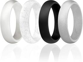 img 4 attached to 💍 ROQ Silicone Wedding Ring: Stylish & Affordable Bridal Sets in Glitters & Metallic - Rose Gold, Silver, Pink, Black, Blue