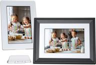 enhanced seo: photospring premium 10in 16gb intelligent wifi digital picture frame with battery, touchscreen, email/ app/ web photo/video sharing, white/removable black frame logo