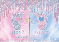 👶 maijoeyy little feet gender reveal backdrop: boy or girl decorations & party supplies with glittery pink & blue 7x5ft backdrop logo