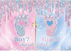 img 4 attached to 👶 Maijoeyy Little Feet Gender Reveal Backdrop: Boy or Girl Decorations & Party Supplies with Glittery Pink & Blue 7x5ft Backdrop