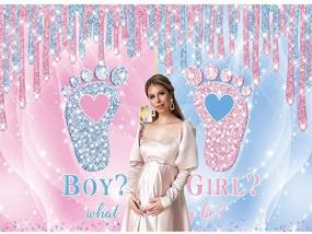 img 3 attached to 👶 Maijoeyy Little Feet Gender Reveal Backdrop: Boy or Girl Decorations & Party Supplies with Glittery Pink & Blue 7x5ft Backdrop