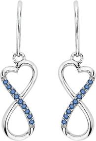 img 2 attached to 💠 Sterling Silver KATARINA Blue Diamond Infinity Dangle Earrings with 1/5 cttw