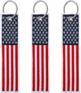 🔑 multipurpose 3-piece american flag keychain tag with key ring for keys, cars, backpacks, luggage, and gifts logo
