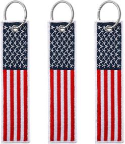 img 4 attached to 🔑 Multipurpose 3-Piece American Flag Keychain Tag with Key Ring for Keys, Cars, Backpacks, Luggage, and Gifts