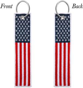 img 1 attached to 🔑 Multipurpose 3-Piece American Flag Keychain Tag with Key Ring for Keys, Cars, Backpacks, Luggage, and Gifts