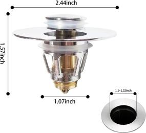 img 3 attached to 🚰 QYHNYJF Bathroom Sink Stopper - Universal Chrome Plated Push-Type Bounce Core, Anti Clogging Sink Strainer for U.S. Standard Drain Holes - Bathtub Drain Plug with Filter Basket (1.1-1.32 in)