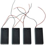 convenient 9v battery case holder with cover and on/off switch – pack of 4 logo