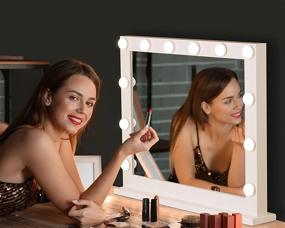 img 3 attached to YOKUKINA Vanity Mirror: Hollywood Lighted Makeup Mirror with 12 LED Lights, Perfect for Dressing Room and Tabletop - 32 Inch