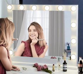 img 4 attached to YOKUKINA Vanity Mirror: Hollywood Lighted Makeup Mirror with 12 LED Lights, Perfect for Dressing Room and Tabletop - 32 Inch