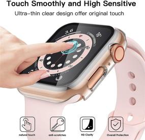 img 2 attached to Чехол для Apple Watch GEAK 38мм - полноэкранный жесткий бампер из ПК, защитный чехол 4 шт черный/прозрачный/розовое золото/серебристый - совместим с iWatch SE, серия 3/2/1 для женщин и мужчин