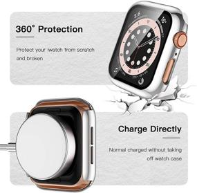 img 1 attached to Чехол для Apple Watch GEAK 38мм - полноэкранный жесткий бампер из ПК, защитный чехол 4 шт черный/прозрачный/розовое золото/серебристый - совместим с iWatch SE, серия 3/2/1 для женщин и мужчин