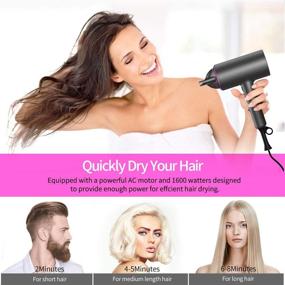 img 2 attached to Brightup Professional Ionic Hair Dryer with Diffuser - Compact & Lightweight, Travel Hair Dryer Negative Ions, Hot and Cold Wind Constant Temperature Hair Care, Blow Dryer