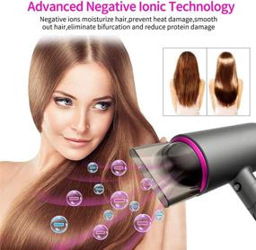img 3 attached to Brightup Professional Ionic Hair Dryer with Diffuser - Compact & Lightweight, Travel Hair Dryer Negative Ions, Hot and Cold Wind Constant Temperature Hair Care, Blow Dryer