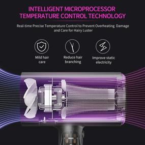 img 1 attached to Brightup Professional Ionic Hair Dryer with Diffuser - Compact & Lightweight, Travel Hair Dryer Negative Ions, Hot and Cold Wind Constant Temperature Hair Care, Blow Dryer