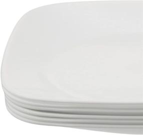 img 3 attached to 🍽️ Corelle Square White 9 Inch 6 Piece Dinnerware Set: Contemporary Elegance and Durability