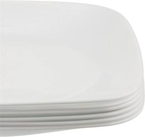 img 2 attached to 🍽️ Corelle Square White 9 Inch 6 Piece Dinnerware Set: Contemporary Elegance and Durability