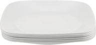 🍽️ corelle square white 9 inch 6 piece dinnerware set: contemporary elegance and durability logo