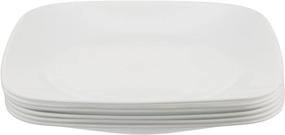 img 4 attached to 🍽️ Corelle Square White 9 Inch 6 Piece Dinnerware Set: Contemporary Elegance and Durability