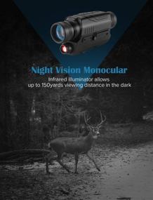 img 2 attached to 🔍 BOBLOV 16GB Night Vision Monocular with 5X Optical Zoom - Digital Optics Scope for Day and Night Hunting Observations - Infrared Monoculars with 8X Digital Zoom and Free 16GB Card included