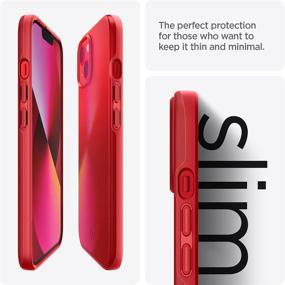 img 2 attached to Spigen Thin Fit Designed For IPhone 13 Mini Case (2021) - Red