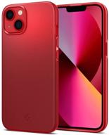 spigen thin fit designed for iphone 13 mini case (2021) - red logo