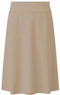 👗 girls' basic stretch cotton knit a-line skirt with panel, below the knee length - baby'o logo