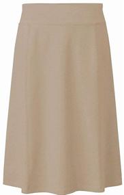 img 1 attached to 👗 Girls' Basic Stretch Cotton Knit A-Line Skirt with Panel, Below The Knee Length - Baby'O