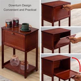 img 1 attached to 🎍 Bamboo 2-Tier Nightstand with Drawer: Modern Storage Cabinet for Bedrooms, Home, Office & College Dorms