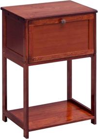 img 4 attached to 🎍 Bamboo 2-Tier Nightstand with Drawer: Modern Storage Cabinet for Bedrooms, Home, Office & College Dorms