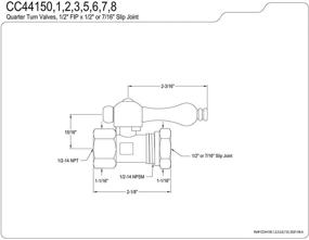 img 1 attached to Antique Brass Kingston Brass CC44153 Quarter Turn 🔧 Valves: 1/2-Inch FIP X 1/2-Inch & 7/16-Inch O.D. Slip Joint