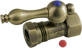 img 2 attached to Antique Brass Kingston Brass CC44153 Quarter Turn 🔧 Valves: 1/2-Inch FIP X 1/2-Inch & 7/16-Inch O.D. Slip Joint