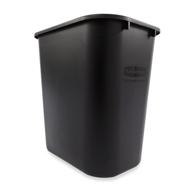 rubbermaid commercial products fg295500bla small plastic resin wastebasket trash can - ideal for bedroom bathroom, office - 3.5 gallon/13 quart capacity - black logo