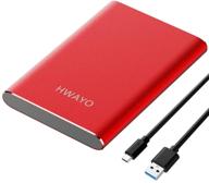 hwayo 320gb portable external hard drive, usb 3.1 gen 1 type c ultra slim 2.5-inch hdd storage compatible for pc, desktop, laptop, mac, xbox one (red) logo