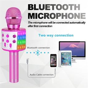 img 3 attached to 🎤 Беспроводной Bluetooth караоке микрофон для детей и взрослых: веселая певческая игрушка с днем рождения подарки для девочек от 3 до 10 лет, подростков и детей