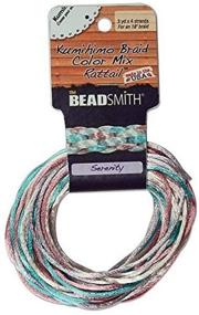 img 1 attached to 🧵 BeadSmith XCR-3038 Serenity Mix Satin Rattail Cord - 4 Color Pack, 3 yd/2mm