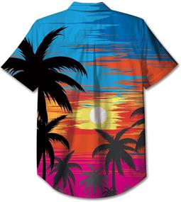 img 3 attached to Boys' Clothing: Hawaiian Hibiscus Pineapple Turquoise Tops, Tees & Shirts for Children