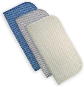 img 3 attached to 🧽 Polyte Premium Microfiber Kitchen Dish Cloth - Waffle Weave 12 Pack (12x12 in, Dark Blue, Gray, Off White)