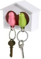 akoak couple pair sparrow bird house nest whistle key holder - green & pink birds логотип