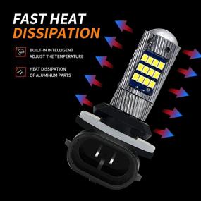 img 2 attached to 💡 Crosspassion 881 LED Fog Light Bulb: Super Bright, 6000K Xenon White, 42 SMD Chips – Plug and Play, Compatible with 889 886 894 862 896 898 Models